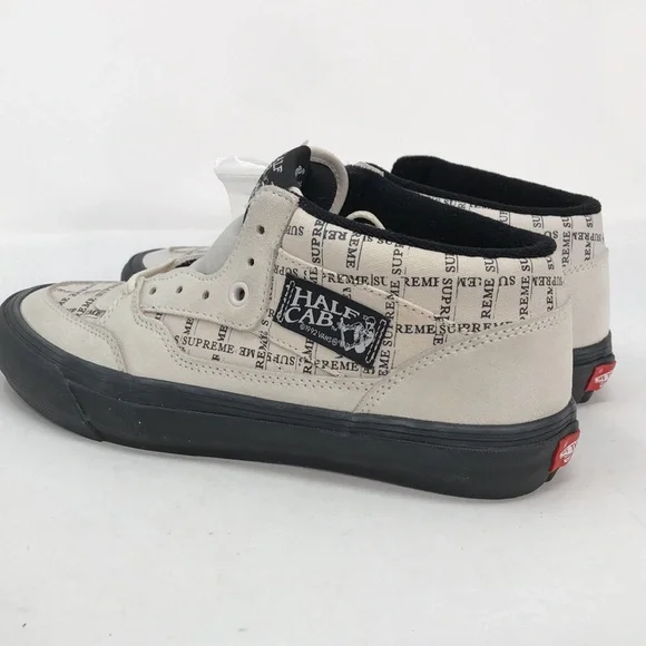 Vans x Supreme Half Cab Pro ‘92 Men’s Off White Black Skateboard Shoes - Size 8 - Picture 6 of 16
